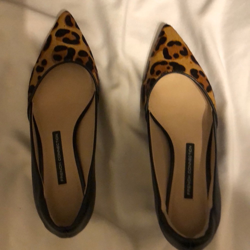 Black leather Animal Print Shoe